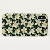 Coques Case-Mate iPhone Tropical continu motif fleurs blanches feuille ver (Dos (Horizontal))