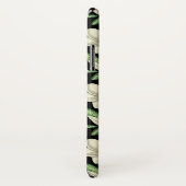 Coques Case-Mate iPhone Tropical continu motif fleurs blanches feuille ver (Dos/Droite)