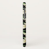 Coques Case-Mate iPhone Tropical continu motif fleurs blanches feuille ver (Dos/Gauche)