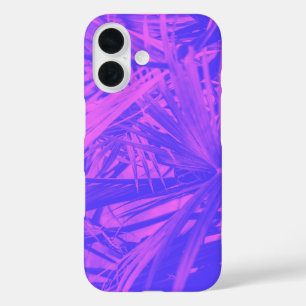 Coques iPhone 16 Tropical Feuille Botanique Ombre Violet Rose