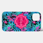 Coques Case-Mate iPhone Tropical hawaïen turquoise palmier vert feuilles (Verso (horizontal))