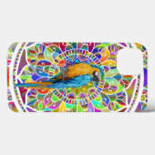 Coques Case-Mate iPhone Tropical Mosaic – Blue & Gold Macaw Mandala (Verso (horizontal))