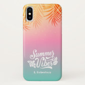 Coques Case-Mate iPhone Tropical Ombre Sunrise Summer Vibes Nom personnali (Dos)