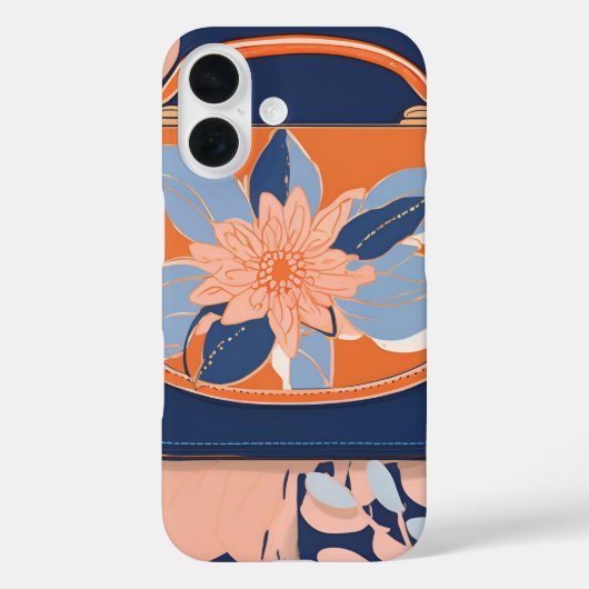 Coques Case-Mate iPhone Tropical Orange Blue art IA (Verso)