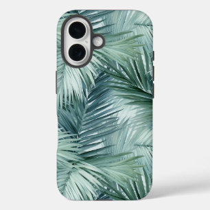 Coques iPhone 16 Tropical Palm Leaf Motif dur