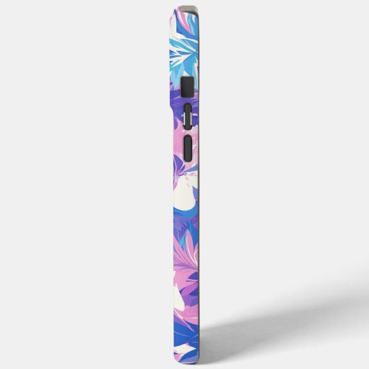 Coques Case-Mate iPhone 🌺 Tropical Pink & Blue Floral Pattern - Fresh & V (Verso / Gauche)