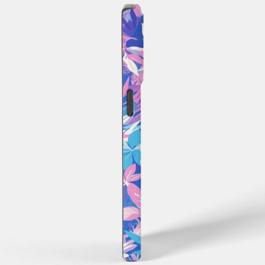 Coques Case-Mate iPhone 🌺 Tropical Pink & Blue Floral Pattern - Fresh & V (Verso / Droite)