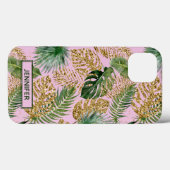 Coques Case-Mate iPhone Tropical Pink Green Palm Feuille Gold Parties scin (Verso (horizontal))