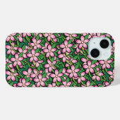 Coques Case-Mate iPhone Tropical rose et vert modèle floral (Verso (horizontal))