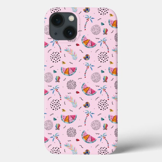 Coques Case-Mate iPhone Tropical rose Memphis Style Motif (Verso)