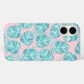 Coques Case-Mate iPhone Tropical rose turquoise aquarelle monster laisser  (Verso (horizontal))