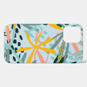 Coques Case-Mate iPhone Tropical texture transparente avec feuilles de pal (Verso (horizontal))