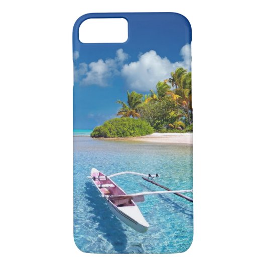 Coques Case-Mate iPhone Tropical Turquoise Beach Boat Island (Dos)