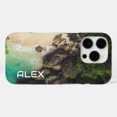 Coques Case-Mate iPhone Tropical Turquoise Cove avec Rock & Idyllic Beach (Verso (horizontal))