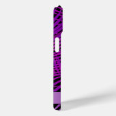 Coques Case-Mate iPhone Tropical Violet Fronds Palm sur Noir Personnalisé (Verso / Droite)