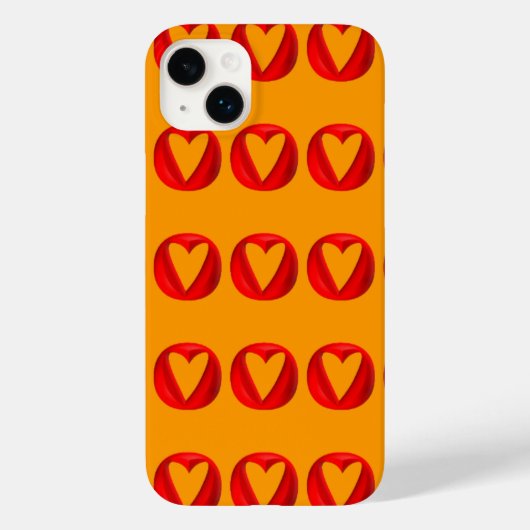 Coques Case-Mate iPhone Trous de coeur de Puffy Rouge (Verso)
