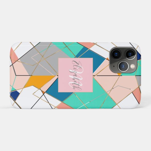 Coques Case-Mate iPhone Trucs géométriques Abstraits dorés modernes (Dos (Horizontal))