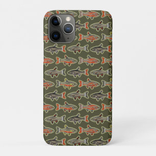 Case-Mate iPhone Case Truite de pêche Orange, Gris, Vert - NH Fish