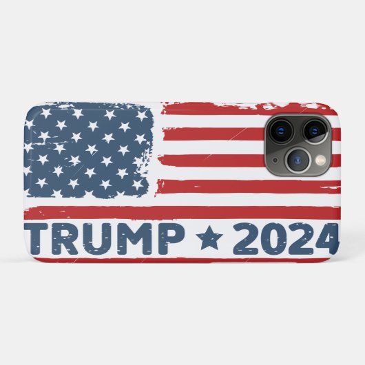 Coques Case-Mate iPhone Trump 2024 Drapeau Amérique (Dos (Horizontal))