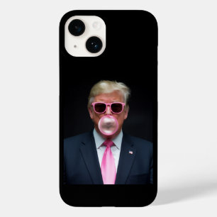 Coque Pour iPhone 14 Trump Bubble Gum Rose Président 47 États-Unis