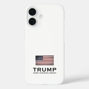 Coques iPhone 16 Trump drapeau américain iPhone 16 Coque. Gardez l'