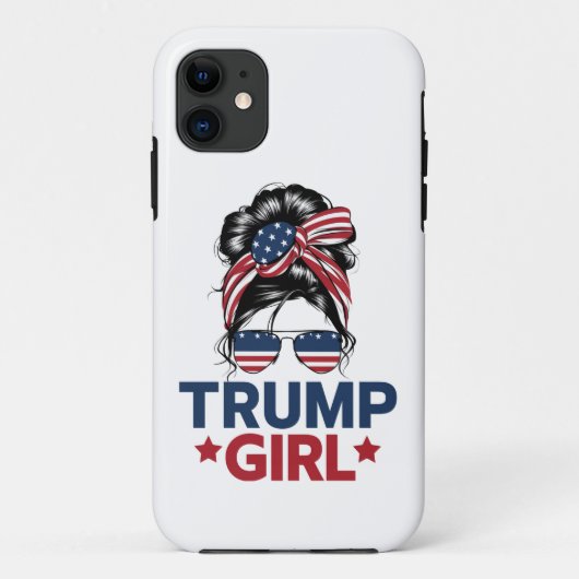 Coques Case-Mate iPhone Trump Girl Messy Bun Trump 2024 Election American (Dos)