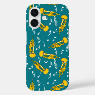 Coques iPhone 16 Trumpet Music Notes Motif