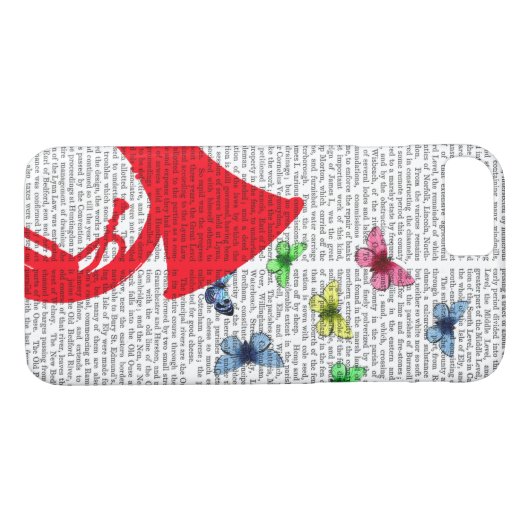 Coques Case-Mate iPhone Tuba avec papillons (Dos (Horizontal))