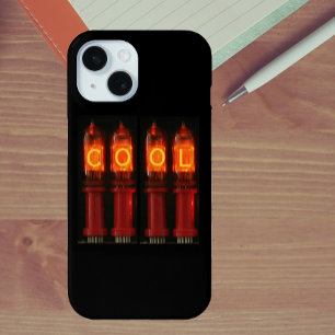 Coque Pour iPhone 15 Tubes Nixie avec texte personnalisable