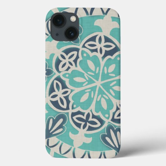 Coques Case-Mate iPhone Tuile bleue I de batik (Verso)