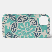 Coques Case-Mate iPhone Tuile bleue I de batik (Verso (horizontal))