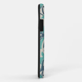 Coques Case-Mate iPhone Tuile bleue I de batik (Dos/Droite)