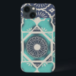 iPhone 13 Case Tuile bleue II de batik<br><div class="desc">Floral</div>