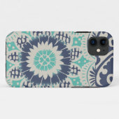 Coques Case-Mate iPhone Tuile bleue III de batik (Dos (Horizontal))