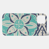 Coques Case-Mate iPhone Tuile bleue IV de batik (Verso (horizontal))