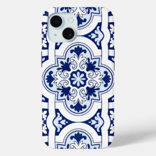 Coque Pour iPhone 15 Tuile bleue portugaise