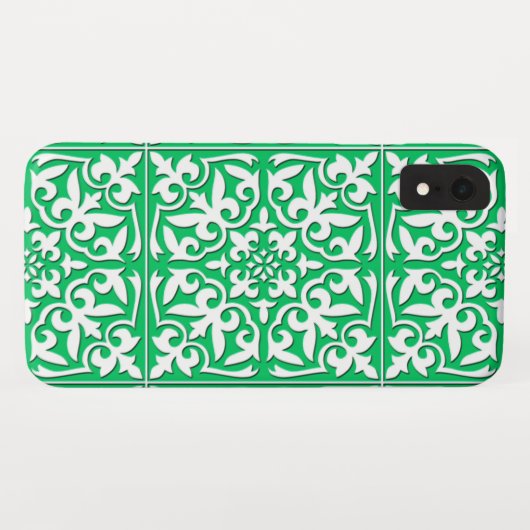 Coques Case-Mate iPhone Tuiles marocaines - Jade vert et blanc (Dos (Horizontal))