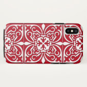 Coques Case-Mate iPhone Tuiles marocaines - rouge foncé et blanc (Dos (Horizontal))