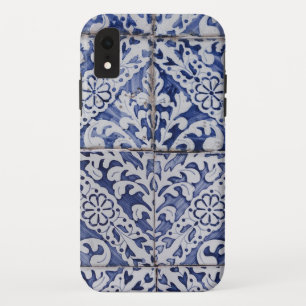 Case-Mate iPhone Case Tuiles portugaises - Azulejo Floral bleu et blanc
