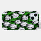 Coques Case-Mate iPhone Tulières blanches avec feuilles verts (Verso (horizontal))