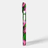 Coques Case-Mate iPhone Tulières roses avec feuilles verts (Verso / Gauche)