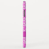 Coques Case-Mate iPhone Tulip damask motif rose violet nom (Dos/Droite)