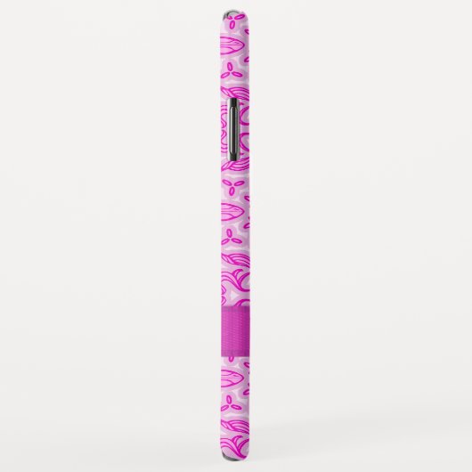 Coques Case-Mate iPhone Tulip damask motif rose violet nom (Dos/Droite)