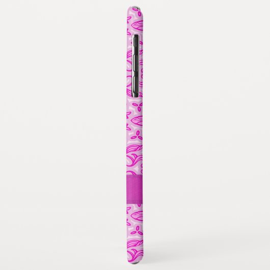 Coques Case-Mate iPhone Tulip damask motif rose violet nom (Dos/Gauche)