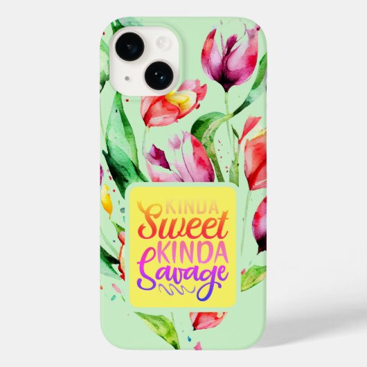 Coques Case-Mate iPhone Tulip Floral Kinda Sweet Kinda Savage Citation (Verso)