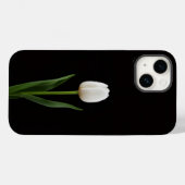 Coques Case-Mate iPhone Tulipe blanc perle Black 4 Luxe iPhone 14 Mate (Verso (horizontal))