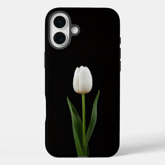 Coques Case-Mate iPhone Tulipe noire 4 Luxe iPhone 16 Plus, Tulipe blanche (Verso)