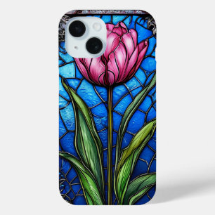 Coque Pour iPhone 15 Tulipe rose vibrante