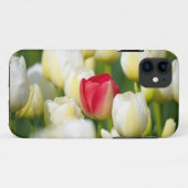 Coques Case-Mate iPhone Tulipe rouge dans un domaine des tulipes blanches (Dos (Horizontal))