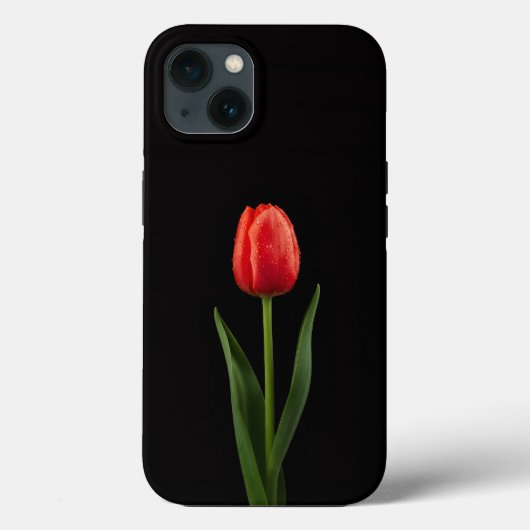 Coques Case-Mate iPhone Tulipe Rouge Rubis iPhone 13 Noir 4 Luxe (Verso)